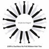 Picture of 79STYLE 100 Pcs Elastic Hair Ties Ribbon Hair Ties Black White Ribbon Ponytail Holders, No Crease No Pull Soft Fabric Yoga Twist Hair Bands Hair Accessories Hand Knotted Fold Over Solid Colors (Black / White)