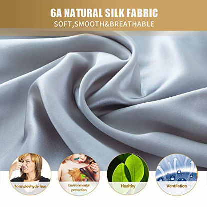 Picture of ZIMASILK 100% Mulberry Silk Pillowcase for Hair and Skin Health,with Hidden Zipper,Both Sides 19 Momme Silk,1pc (King20''x36', Iron Grey)