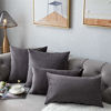 Picture of DEZENE Throw Pillow Covers 12x20 Dark-Grey: 2 Pack Cozy Soft Velvet Rectangular Decorative Pillow Cases for Farmhouse Home Decor