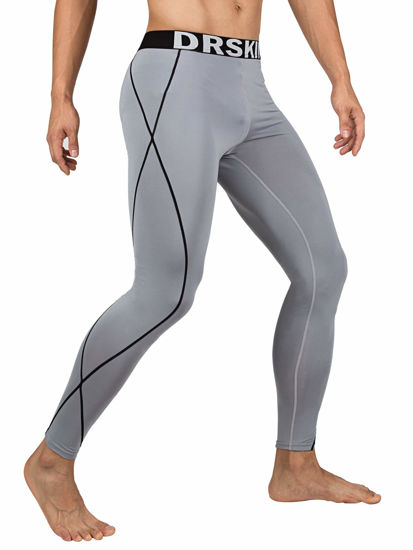 GetUSCart- DRSKIN Compression Cool Dry Sports Tights Pants Baselayer  Running Leggings Yoga Rashguard Men (3XL, G-BL10)