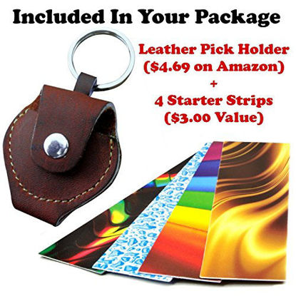 Picture of Pick-a-Palooza DIY Guitar Pick Punch with Leather Key Chain Pick Holder - Red