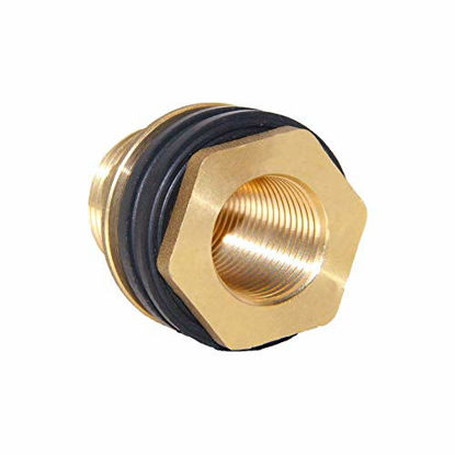 2pcs 3/8"Female 1/2"Male Brass Water Tank Connector Bulkhead Fitting Rubber Ring 