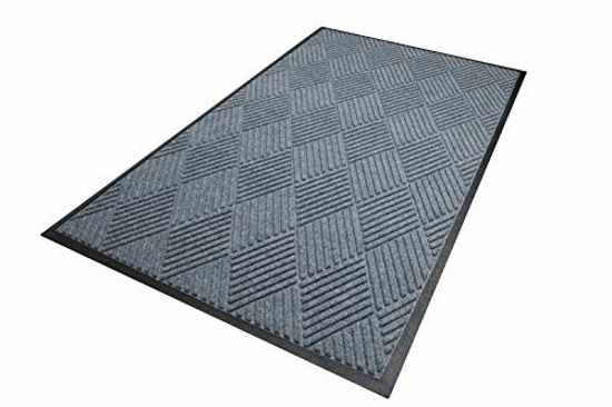 Picture of WaterHog Diamond | Commercial-Grade Entrance Mat with Rubber Border - Indoor/Outdoor, Quick Drying, Stain Resistant Door Mat (Bluestone, 6' x 12')