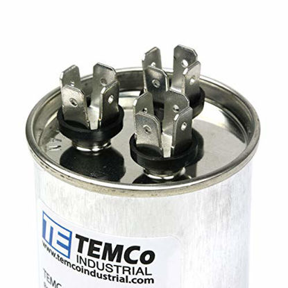 Picture of TEMCo 35+5 uf/MFD 370-440 VAC Volts Round Dual Run Capacitor 50/60 Hz AC Electric - Lot -2