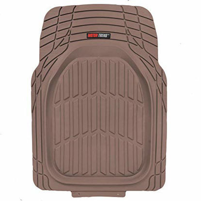 Picture of Motor Trend OF-923-BW BROWN FlexTough Contour Liners-Deep Dish Heavy Duty Rubber Floor Mats for Car SUV Truck & Van-All Weather Protection