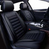 Picture of OASIS AUTO Leather Car Seat Covers, Faux Leatherette Automotive Vehicle Cushion Cover for Cars SUV Pick-up Truck Universal Fit Set for Auto Interior Accessories (Black, Black, OS-001 Full Set)
