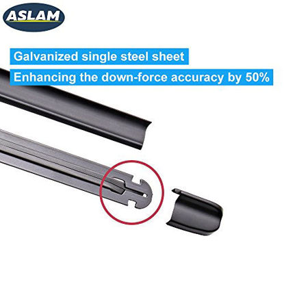 Picture of Windshield Wipers,ASLAM Type-G 19"+19" Wiper Blades:All-Season Blade for Original Equipment Replacement and Refills Replaceable,Double Service Life(set of 2)