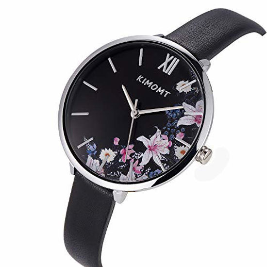 Picture of KIMOMT Women's Analog Casual Watch Wristwatch with Black Leather Strap