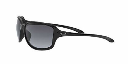 Picture of Oakley Women's OO9301 Cohort Sunglasses, Polished Black/Grey Gradient Polarized, 62 mm