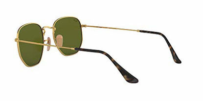 Picture of Ray-Ban Unisex-Adult RB3548N Flat Lens Sunglasses, Shiny Gold/Lilac Flash, 51 mm