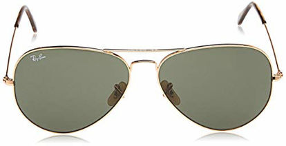 Picture of Ray-Ban unisex adult Rb3025 Classic Sunglasses, Gold/Dark Green, 62 mm US