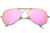 Picture of Foldies Gold Folding Aviators with Polarized Pink Mirrored Lens