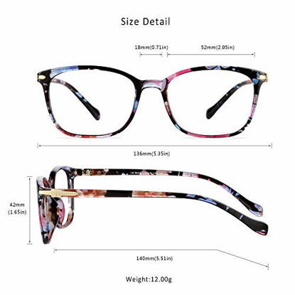 Picture of LifeArt Blue Light Blocking Glasses, Anti Eyestrain, Computer Reading Glasses, Gaming Glasses, TV Glasses for Women (Pink Floral, +2.75 Magnification)