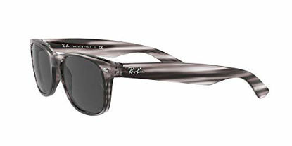 Picture of Ray-Ban unisex adult Rb2132 New Wayfarer Sunglasses, Striped Grey Havana/Dark Grey, 52 mm US