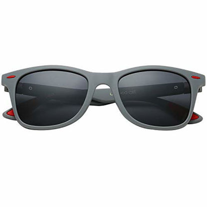 Picture of Polarspex Polarized 80's Retro Classic Trendy Stylish Sunglasses for Men Women (Racing Pewter | Polarized Smoke, 52)
