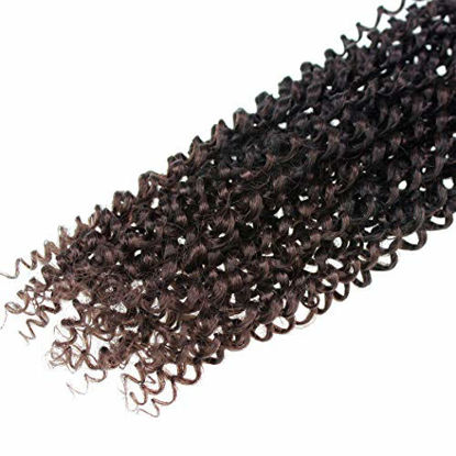 Picture of 7 Packs Passion Twist Hair 18 Inch Water Wave Synthetic Braids for Passion Twist Crochet Braiding Hair Goddess Locs Long Bohemian Locs Hair (22Strands/Pack, T33#)