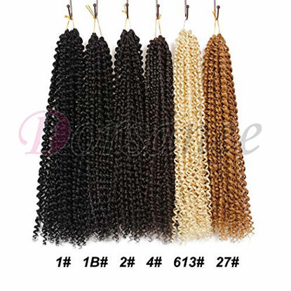 Picture of 6 Packs Passion Twist Hair 18 Inch Bohemian Curl Passion Twist Crochet Braiding Hair Water Wave Synthetic Braids for Passion Twist Crochet Hair (22strands/pack, 1B#)