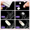 Picture of 2 Set Acrylic Nail Art Practice Stands Magnetic Nail Tips Holders Training Fingernail Display Stands DIY Nail Crystal Holders and 96 Pieces White Reusable Adhesive Putty (Black)