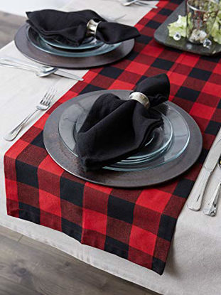 Picture of DII Buffalo Check Collection Classic Tabletop, Table Runner, 14x108, Red & Black