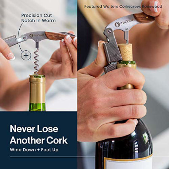 Corkscrew All-in-one Bottle Opener Foil Cutter Double Worm Sommeliers Wood 