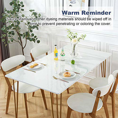 Picture of OstepDecor Custom 96 x 44 Inch Clear Table Cover Protector, 1.5mm Thick Table Pad for Dining Room Table, Clear Table Cloth Cover Protector, Plastic Table Cloth for Kitchen Wooden Table 8ft