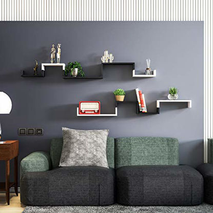 Picture of SRIWATANA Floating Shelves Wall Mounted, Solid Wood Wall Shelves, White