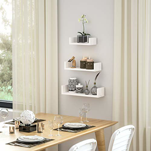 GetUSCart SRIWATANA Floating Shelves Wall Mounted, Solid Wood Wall