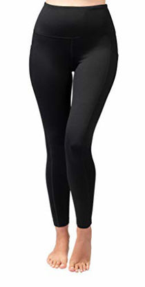 Picture of 90 Degree By Reflex High Waist Fleece Lined Leggings with Side Pocket - Yoga Pants - Black with Pocket - XL