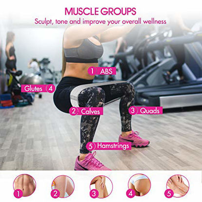 Picture of Te-Rich Resistance Bands for Legs and Butt, Fabric Workout Loop Bands, Set of 3