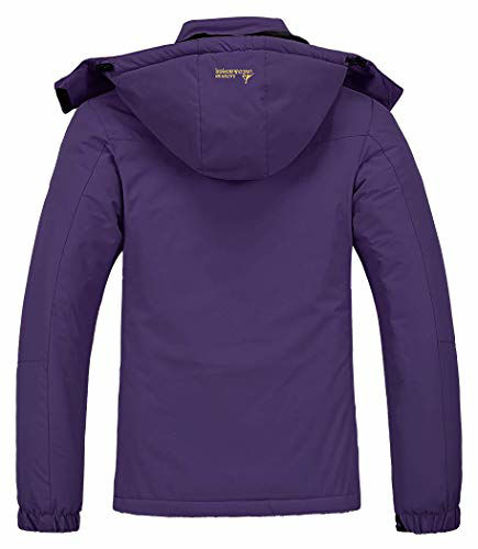 Picture of MOERDENG Women's Waterproof Ski Jacket Warm Winter Snow Coat Mountain Windbreaker Hooded Raincoat