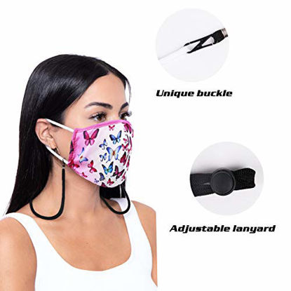 Picture of Designer Reusable Cloth Face Mask Women Men, Adjustable Breathable Washable Fashion Polyester Nylon Stitch Lightweight Spandex Printed 3 4 Layer 3ply Stretchy Spandex Most Comfortable Butterfly