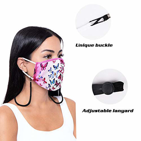 GetUSCart- Designer Reusable Cloth Face Mask Women Men, Adjustable  Breathable Washable Fashion Polyester Nylon Stitch Lightweight Spandex  Printed 3 4 Layer 3ply Stretchy Spandex Most Comfortable Butterfly