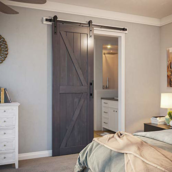 Getuscart Smartstandard 5ft Heavy Duty Sy Sliding Barn Door Hardware Kit Smoothly And Quietly Easy To Install Includes Step By Installation Instruction Fit 30 Wide Panel I Shape Hanger Sy Sliding Barn Door Hardware Kit, Smartstandard 6 Ft Sliding Barn Door Hardware Kit