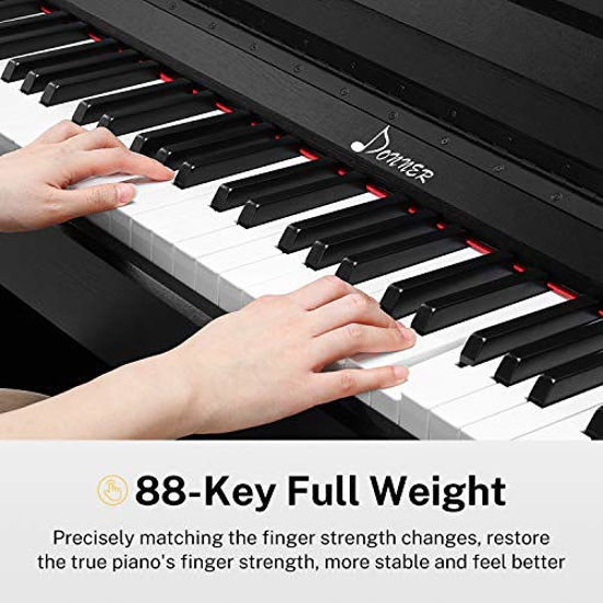 GetUSCart- Donner DDP-90 88 Key Digital Piano Full Weighted Electric  Keyboard for Beginner/Professional, Triple Pedals, USB/ MP3/  Headphone/Audio Output/MIDI, Electronic Piano for Kid/Adult at Home/Stage