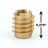 Picture of E-Z Lok 400-M4 Threaded Insert, Brass, Knife Thread, M4", M4-0.7 Internal Threads, 0.375" Length (Pack of 10)