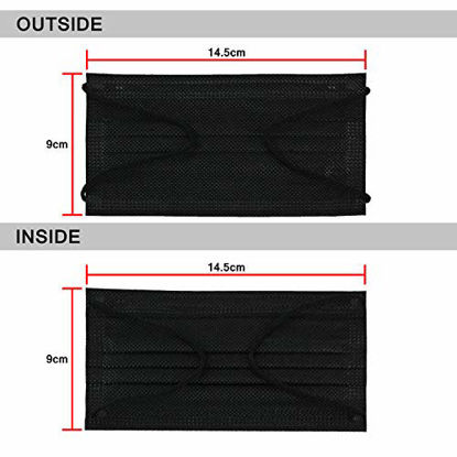 Picture of DIOLV Disposable Kids Face Mask 3 Layer Filtration, Boys Breathable Protection Facemask Safety Dust Filter Girls Protective Facial Masks for Indoor Outdoor 50Pcs/Pack, Earloop Black