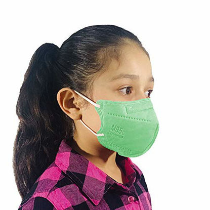 Picture of M95c Disposable 5-Layer Efficiency Protective Kid/Toddler Face Mask Breathable Material and Comfortable Earloop Made in USA 5 Units (Green)