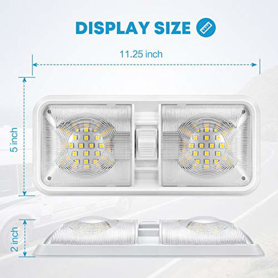 5-Pack RV Ceiling Lights - 12V LED Dome Lights For Camper Trailer Interior Lighting