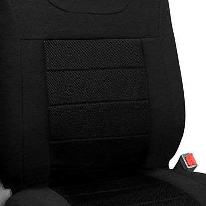 Picture of FH Group FB070102 Sports Seat Covers (Black) Front Set - Universal Fit for Cars Trucks & SUVs