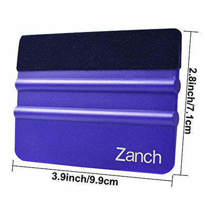 Picture of Zanch Purple Felt Squeegee Tool Window Tint Vinyl Squeegee Car Film Wrap Scrape Graphic Decal Wrapping Wallpaper Installing Craft Scraper with Black Fabric Felt Edge 