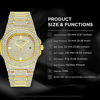 Picture of Unisex Luxury Full Diamond Watches Silver/Gold Fashion Quartz Analog Stainless Steel Band Bracelet Wrist Watch (Gold)