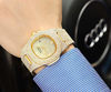 Picture of Unisex Luxury Full Diamond Watches Silver/Gold Fashion Quartz Analog Stainless Steel Band Bracelet Wrist Watch (Gold)
