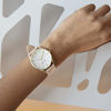 Picture of Nine West Women's NW/1994WTPK Gold-Tone and Pastel Pink Strap Watch