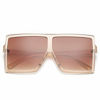 Picture of GRFISIA Square Oversized Sunglasses for Women Men Flat Top Fashion Shades (clear orange/tea lens, 2.56)
