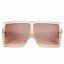 Picture of GRFISIA Square Oversized Sunglasses for Women Men Flat Top Fashion Shades (clear orange/tea lens, 2.56)