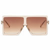 Picture of GRFISIA Square Oversized Sunglasses for Women Men Flat Top Fashion Shades (clear orange/tea lens, 2.56)