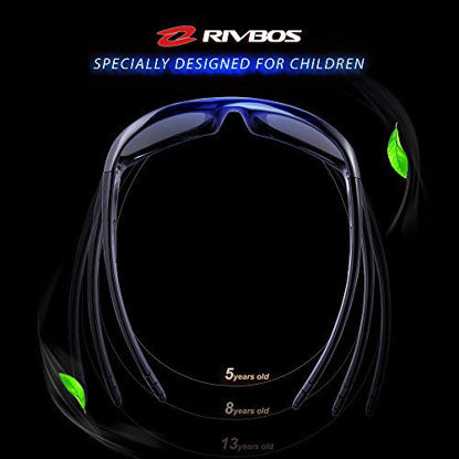 Picture of RIVBOS Rubber Kids Polarized Sunglasses With Strap Glasses shades for Boys Girls Baby and Children Age 3-10 RBK037 (NavyBlue,BlackPolarizedLens)