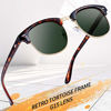 Picture of Joopin Polarized Semi Rimless Sunglasses Women Men Sun Glasses UV Protection (Gloss Black+Tortoise G15)