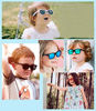 Picture of Juslink Toddler Sunglasses, 100% UV Proof Flexible Boys Girl Baby Sunglasses for Kids Age 2-10 (Black-blue)