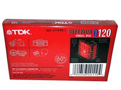 Picture of TDK Superior Normal Bias D120 IEC I / Type I For Everyday Recording Audio Cassette Tapes - 4 Pack